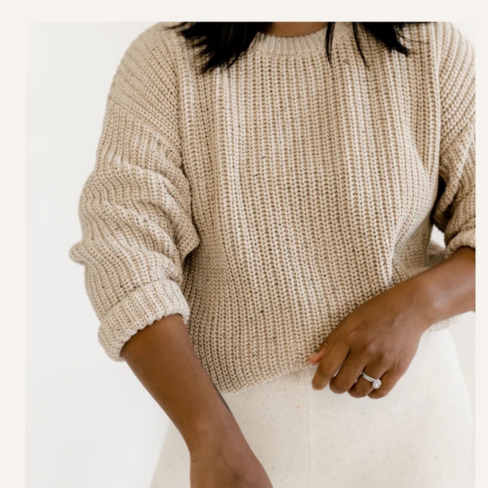 Oat women oat fleck chunky sweater